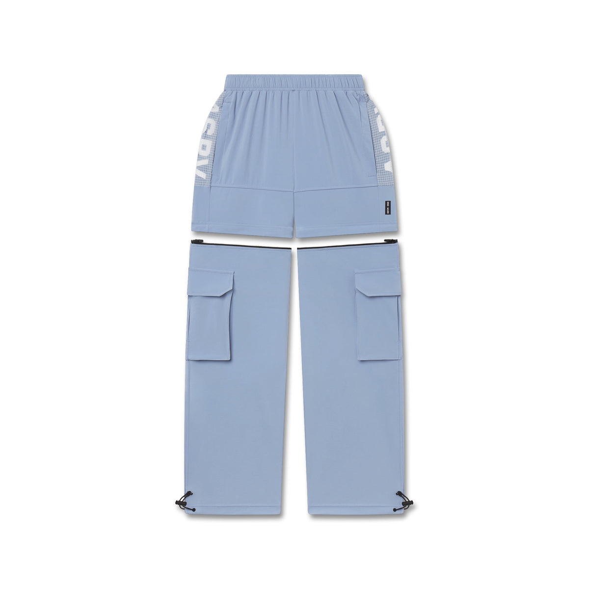 Flatlay W100 2-in-1 Convertible Pant in slate blue, front view