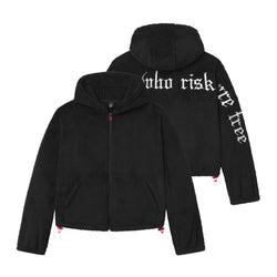 1005. Womens Sherpa Recovery Full Zip Hoodie - Black/White