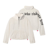 1007. Women's Sherpa Recovery 1/2 Zip - Ivory Cream/Black