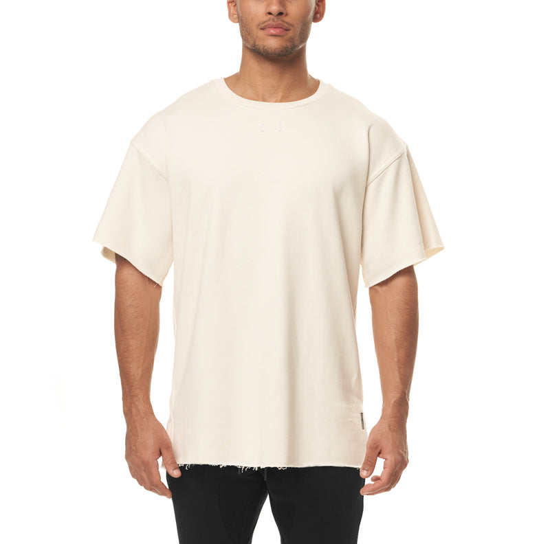 0479. French Terry Oversized Tee - Ivory Cream