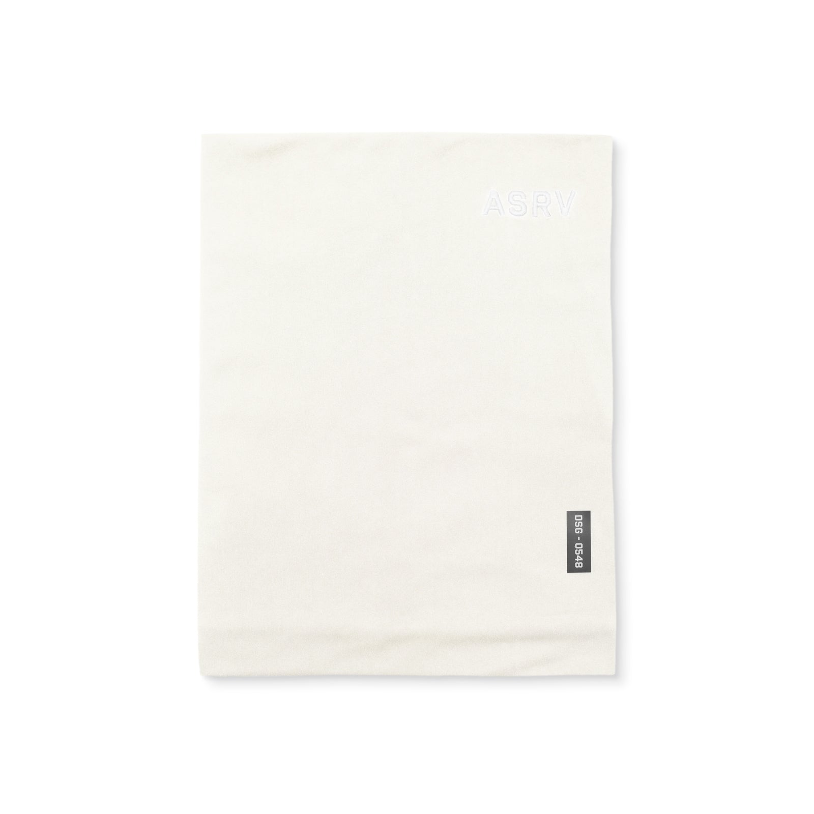 flatlay of ASRV Thermal Gaiter in ivory cream, laid flat on white surface