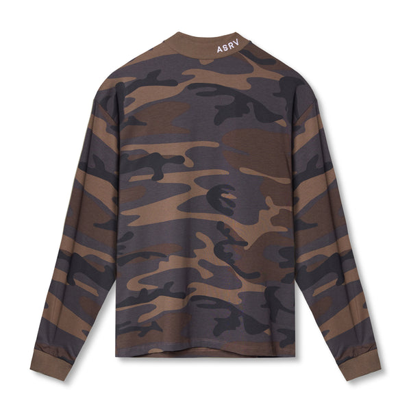 0559. CottonPlus™ Mock Neck Long Sleeve - Rust Camo