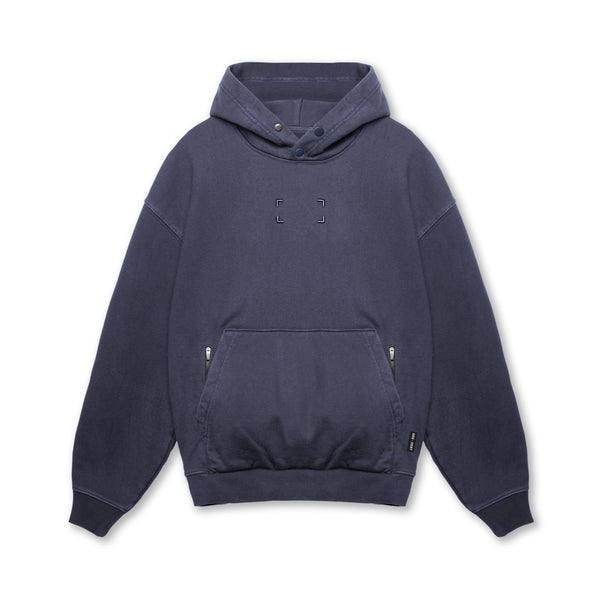 0597. Stone Washed Tech Hoodie - Navy