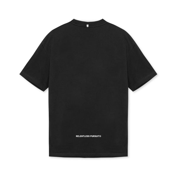 0669. Technical Essentials Relaxed Tee - Black "Box Logo"