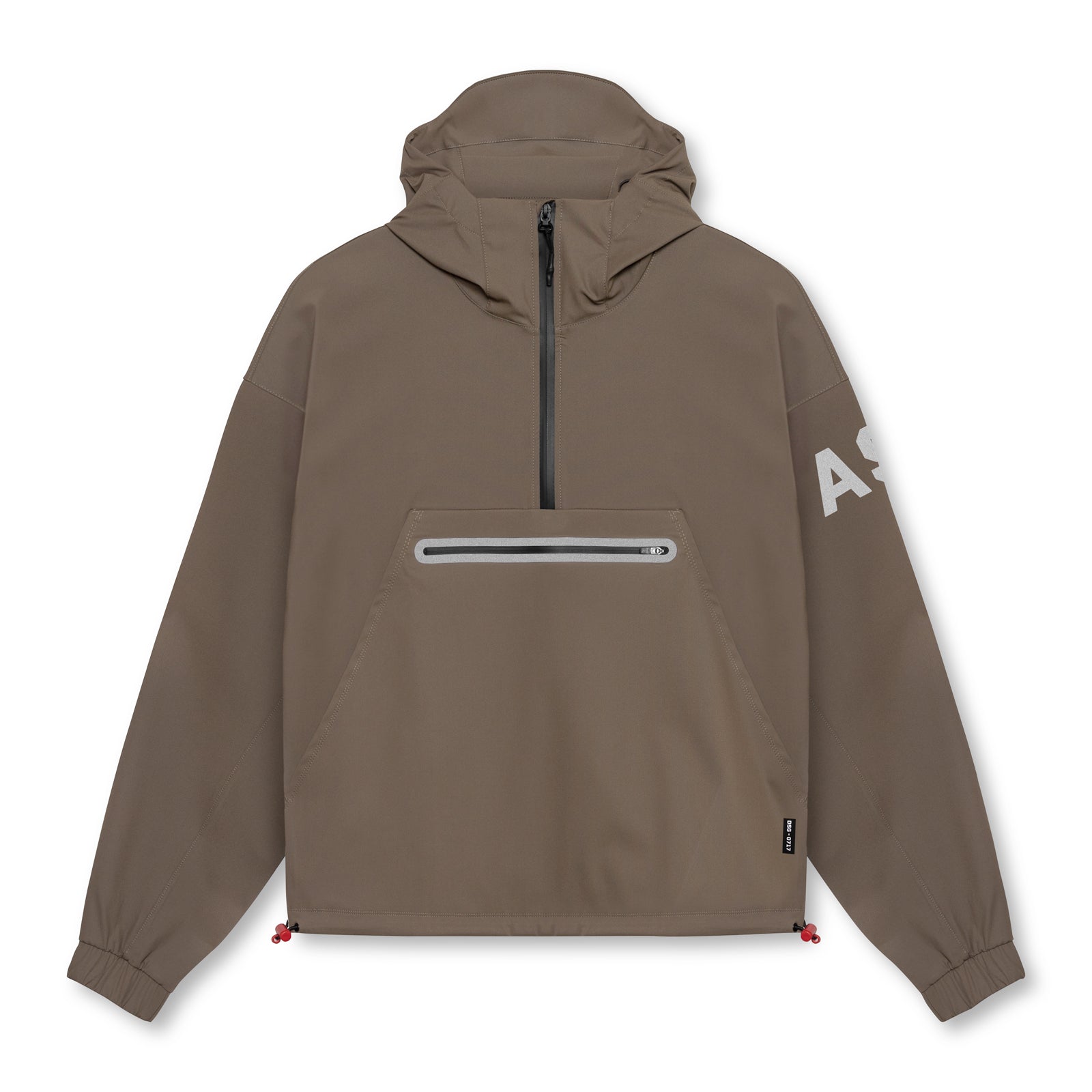 flatlay Weather-Ready Anorak Jacket in deep taupe, front view