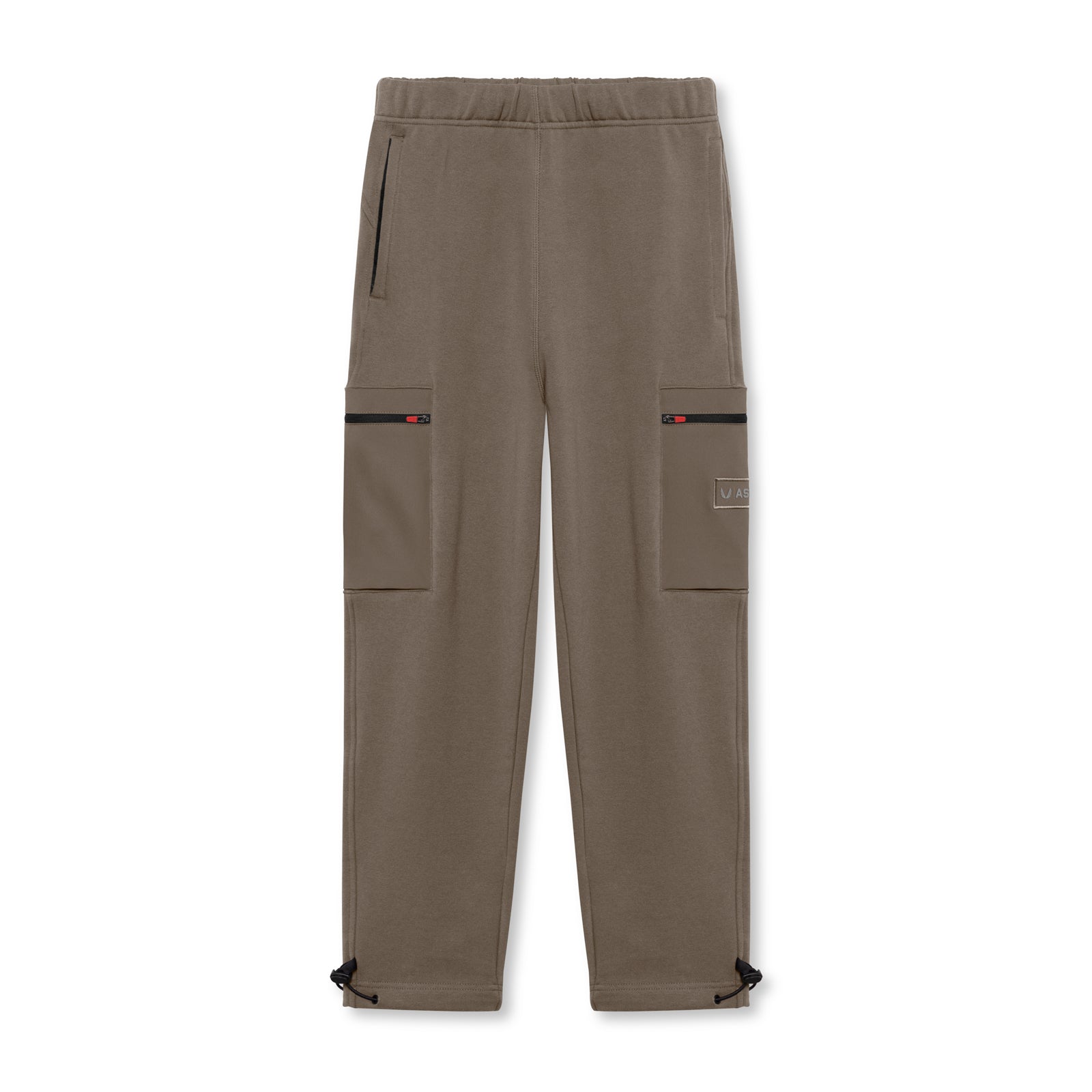 flatlay Tech-Terry Cinch Cargo Jogger in deep taupe, front view