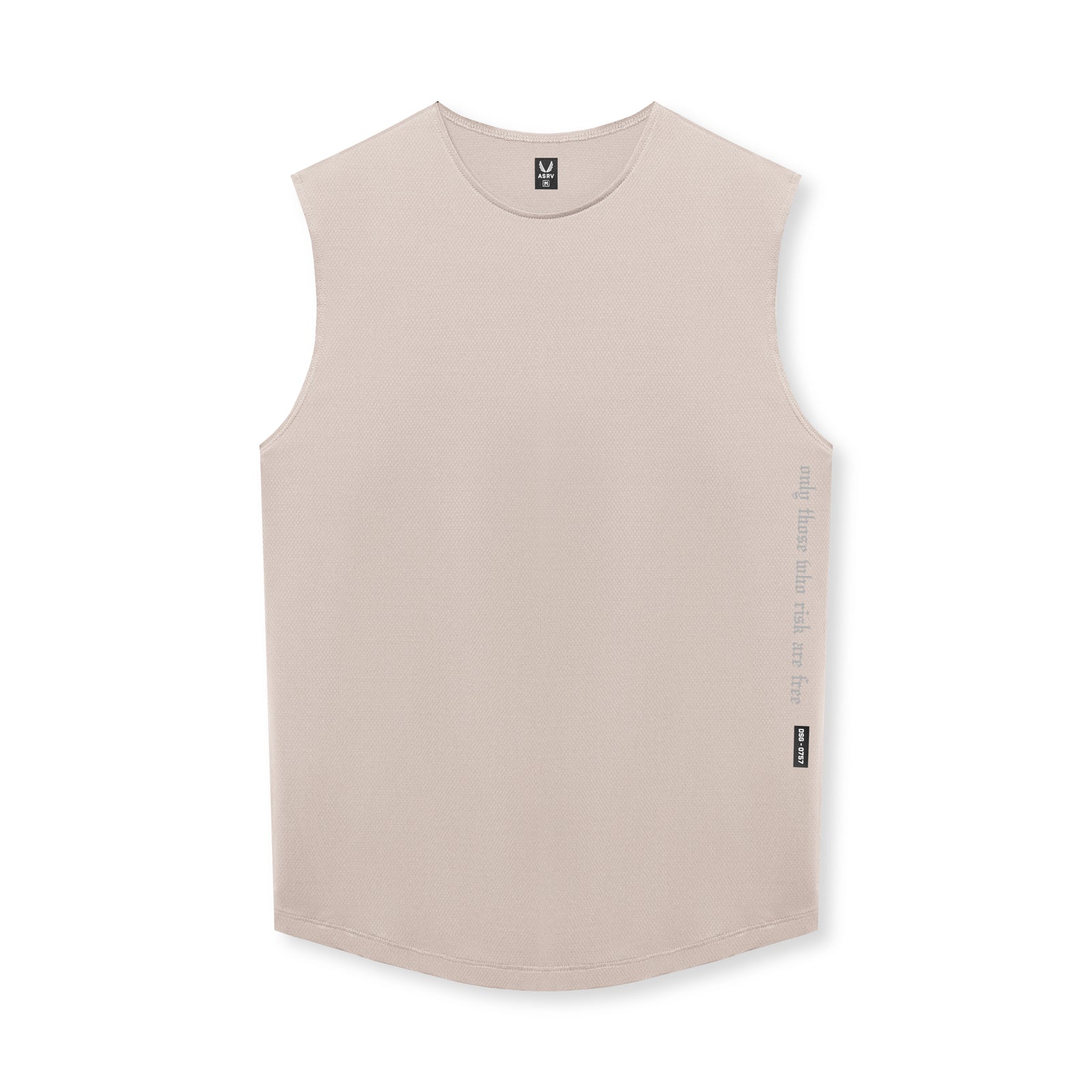 flatlay AeroSilver® Cutoff Tank in chai, front view
