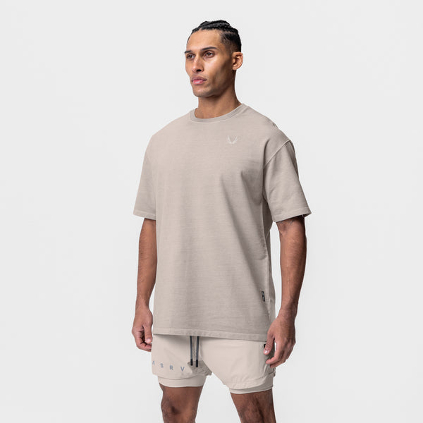 0602. Stone Washed Oversized Tee - Faded Chai