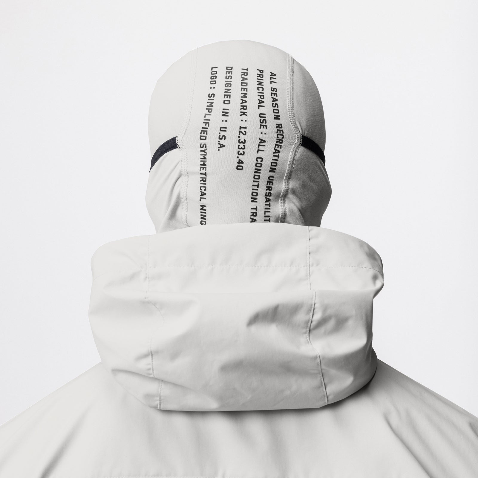 Flatlay 0675 Thermal Balaclava in Stone, back view on mannequin head