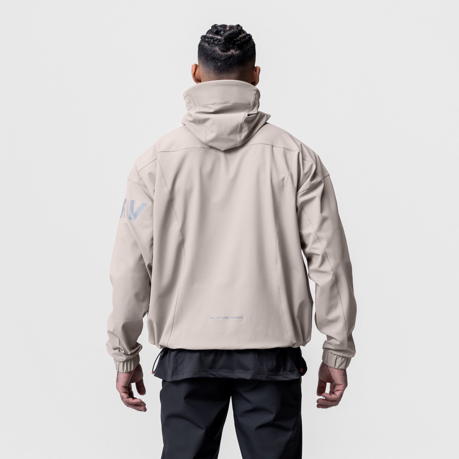 Weather-Ready Anorak Jacket in Chai, worn by model shown from back view
