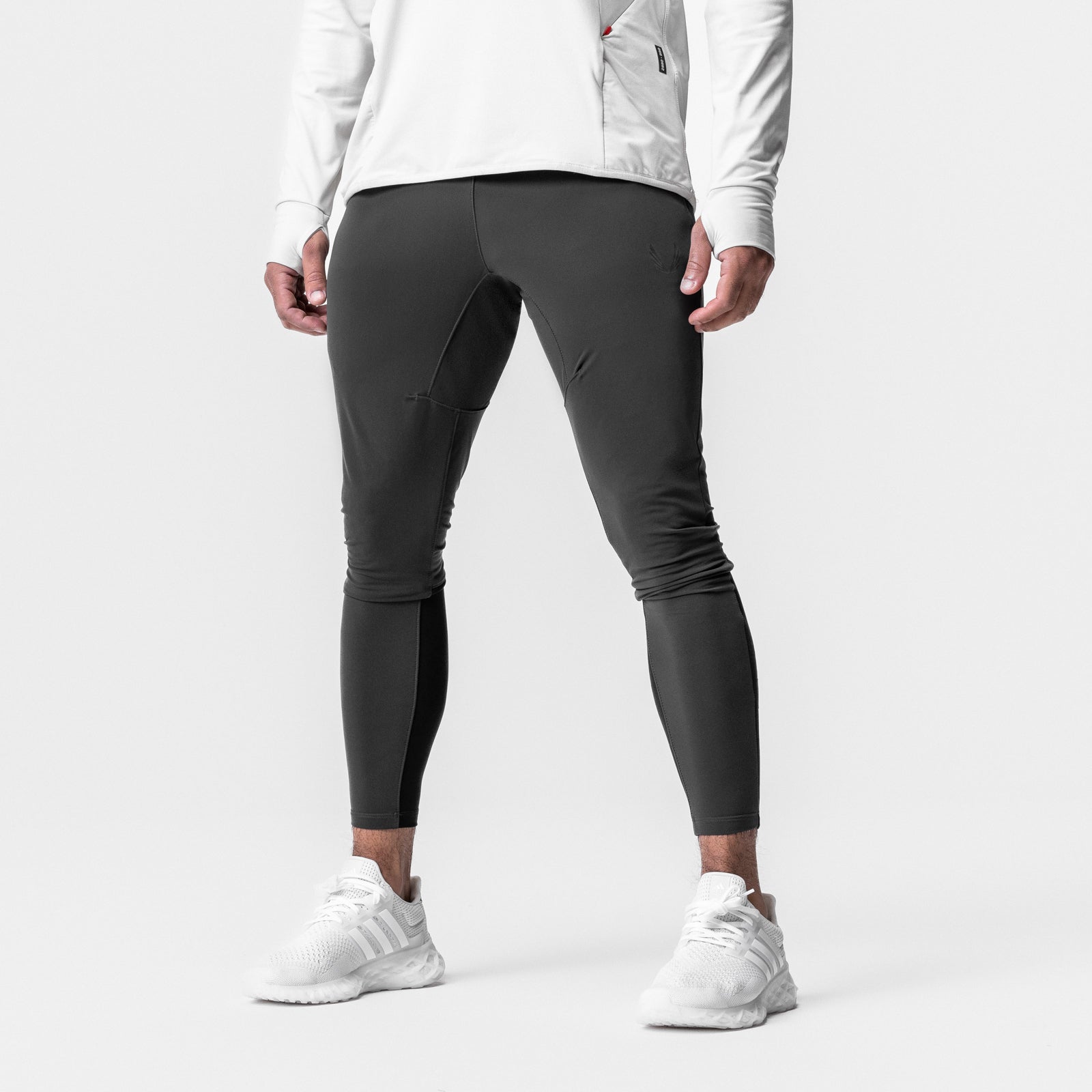 Thermal Hybrid Jogger in space grey worn by male model, back view