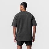 0602. Stone Washed Oversized Tee - Faded Black