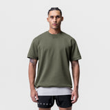 0734. CottonPlus™ Heavyweight Oversized Cinch Tee- Olive