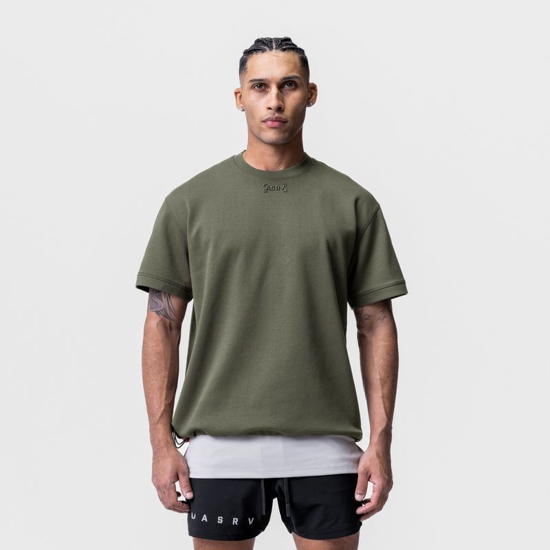 0734. CottonPlus™ Heavyweight Oversized Cinch Tee- Olive – ASRV