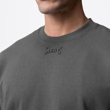 0734. CottonPlus™ Heavyweight Oversized Cinch Tee - Space Grey