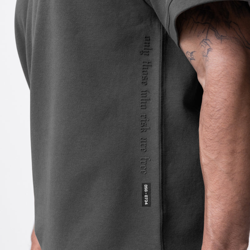 0734. CottonPlus™ Heavyweight Oversized Cinch Tee - Space Grey