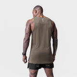 0728. Core Mesh Back Extended Tank - Deep Taupe