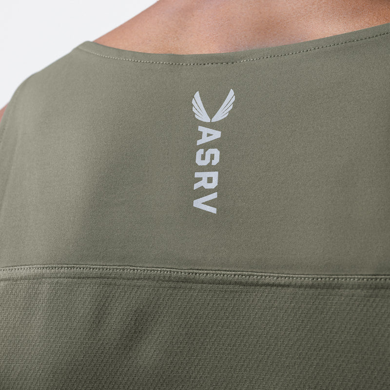 0728. Core Mesh Back Extended Tank - Olive