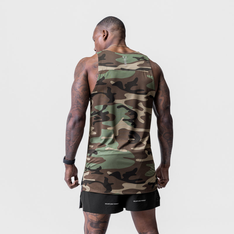 0728. Core Mesh Back Extended Tank - Woodland Camo