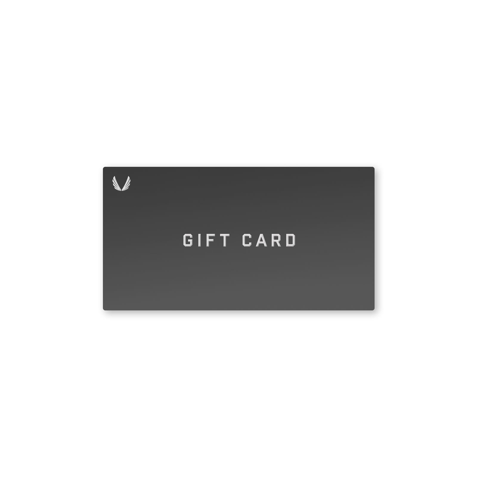 ASRV gift card in charcoal gray, front view