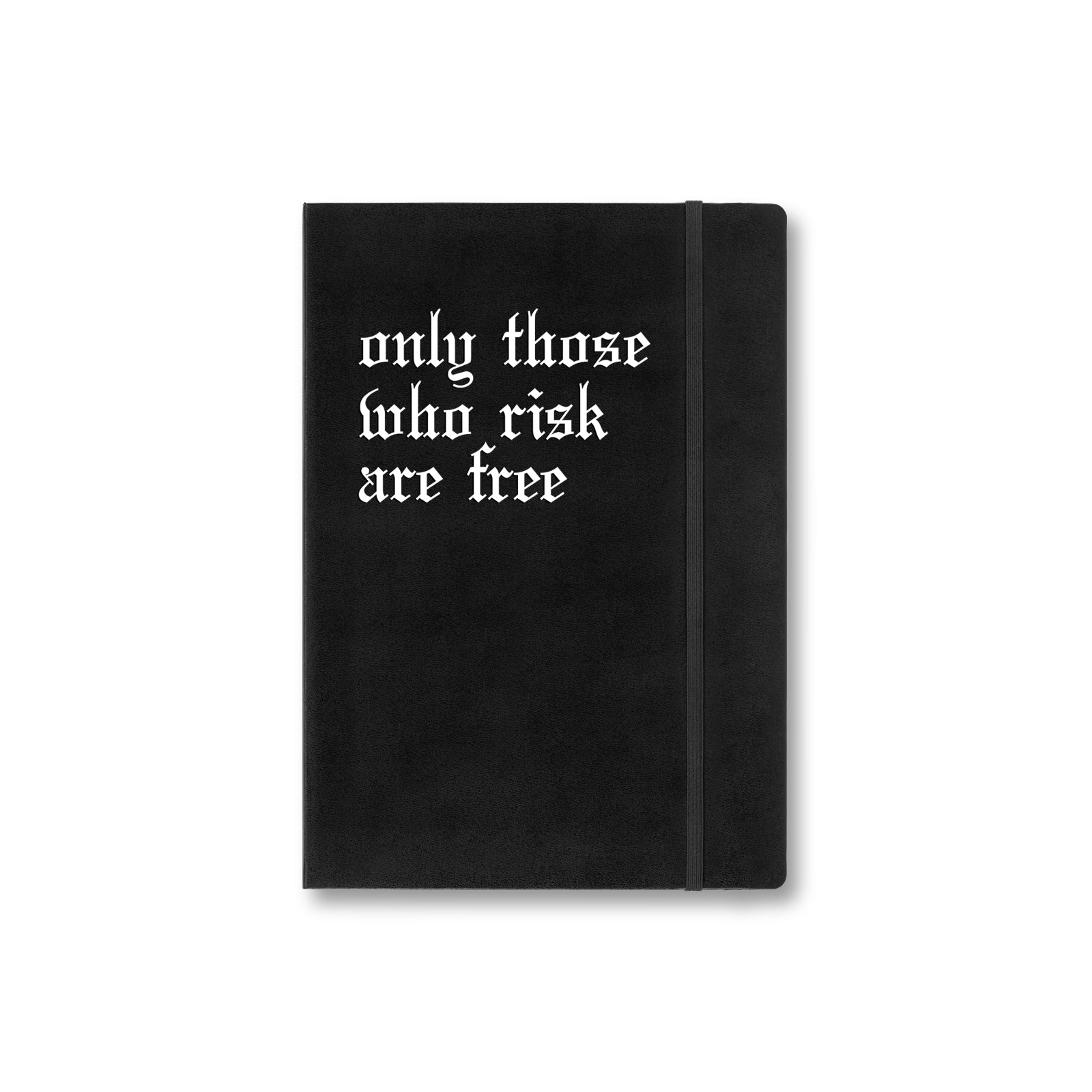 flatlay Hard Cover Only Those Notebook in black, front cover view