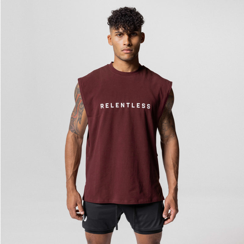 0617. CottonPlus™ Oversized Rocker Cutoff - Crimson Red "RP"