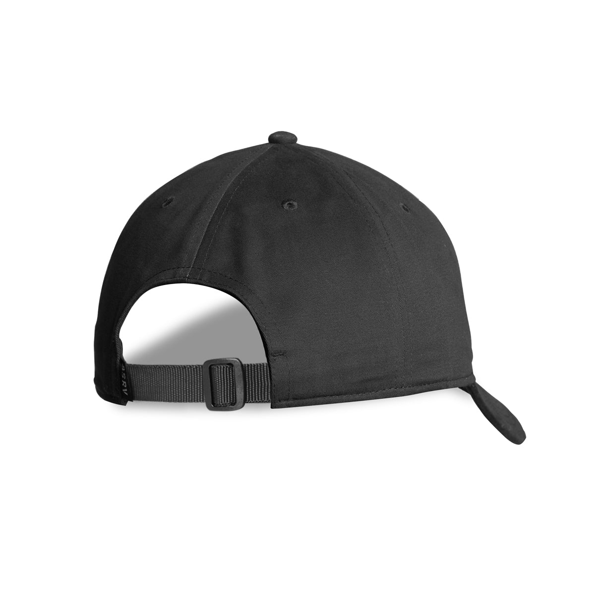 flatlay Sport Cap Wings Embroidered Logo in black, back view showing adjustable strap