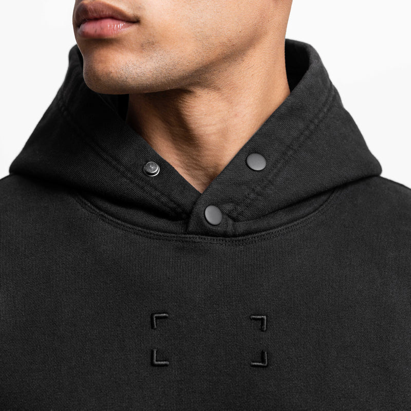 0597. Stone Washed Tech Hoodie - Black