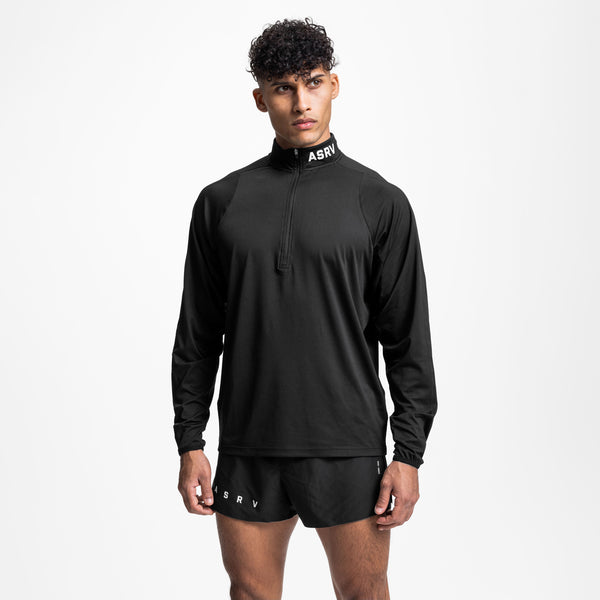 0587. Nano-Mesh Quarter Zip - Black