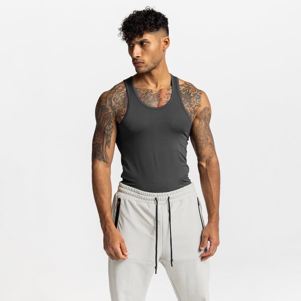 0619. Nano-Mesh Slim Fit Tank Top - Space Grey