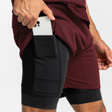 0620. SilverPlus™ Mesh Rec Liner Short - Crimson Red/Black