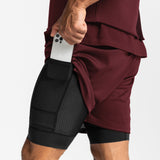 0620. SilverPlus™ Mesh Rec Liner Short - Crimson Red/Black