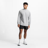 0559. CottonPlus™ Mock Neck Long Sleeve - Heather Grey