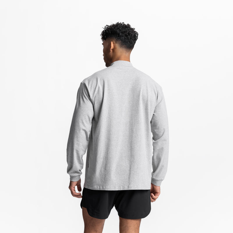 0559. CottonPlus™ Mock Neck Long Sleeve - Heather Grey