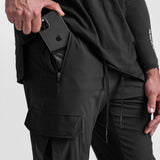 0437. TETRA-LITE™ Cargo High Rib Jogger - Black